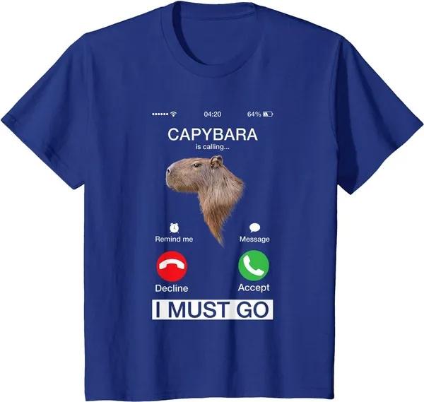 Хлопковая футболка Calling Tees Забавная капибара Грызун Любитель животных Юмор Футболка Женская Мужская Летняя Повседневная Круглый вырез Короткий рукав Топы