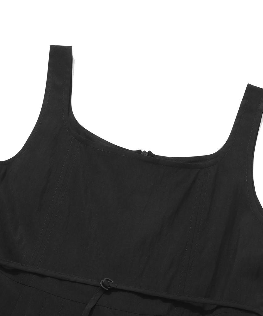 Covernat Woman Pleated Sleeveless Dress Black