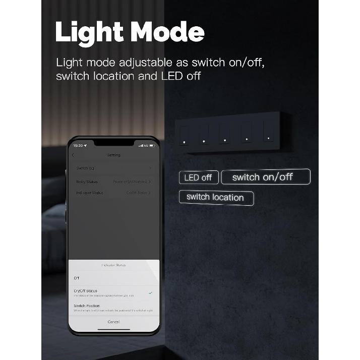 MOES Zigbee 3 Way Double Light Switch, 2 Gang Smart Wall Switches Single Pole, Require Neutral Wire, Support Remote Control, Compatible with