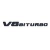 ABS V8 BITURBO Letter Logo Car Sticker for Mercedes Benz Twin Turbo Logo Fender Modification Accessories Label Decorative Decal BG1