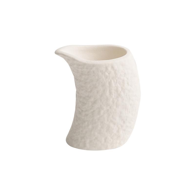 Irregular Ceramic Boats Curved Steak Sauce Pot Seasoning Pot Small Milk Can Milk Cup Solid Color Creative Kitchen Tool