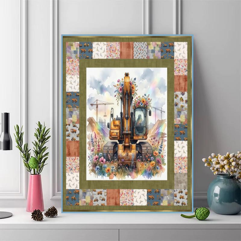 Excavator Tractor 100% Round Full Drill 5D DIY Diamond Painting Embroidery Cross Stitch Rhinestone Décor