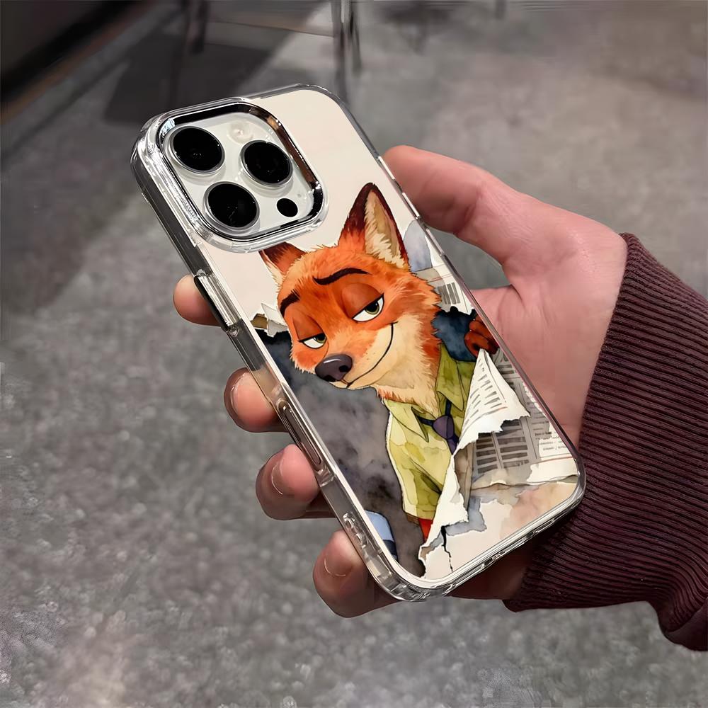 Аниме Z-Зверополис Чехол для телефона для iPhone 17 Air 16 E 15 14 13 12 11 Plus Pro Max Гальванизированный Прозрачный Мягкий Чехол