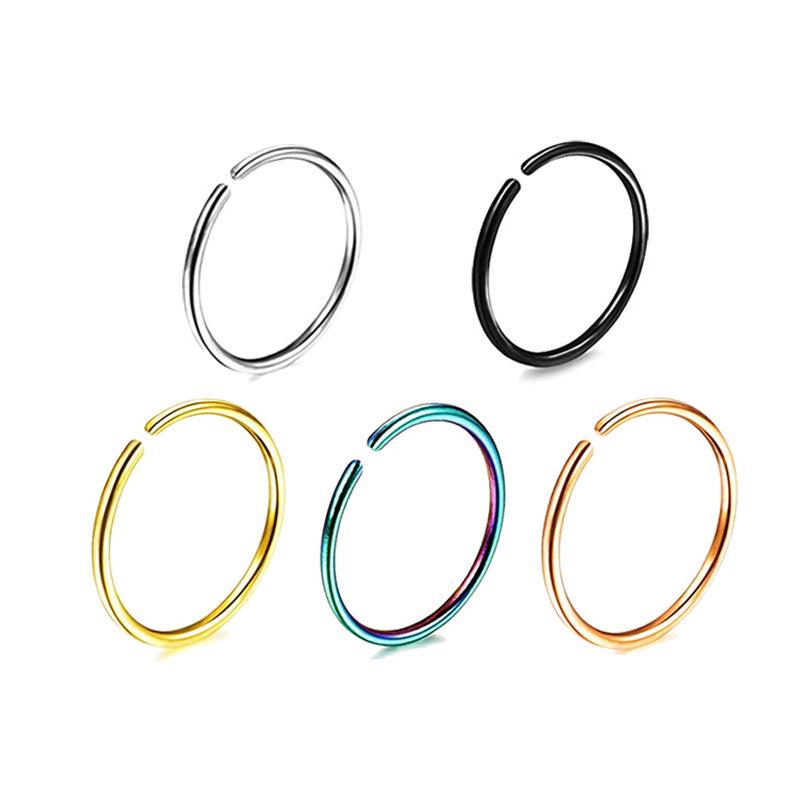 Кольца для носа и губ из нержавеющей стали и титана, бесшовные украшения для пирсинга