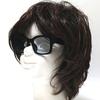 [FashionBerry] Black x Light Gray Sunglasses for Men and Women, Square, Big Frame, 99% UV Protection, Fashion Glasses, Clear Lenses, Colored Lenses,