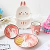 1pc Animal Zoo Dinner Plate Rabbit Bowl Mug Dinnerware Ceramic Porcelain Baby Bear Feeding Dish Children Tableware