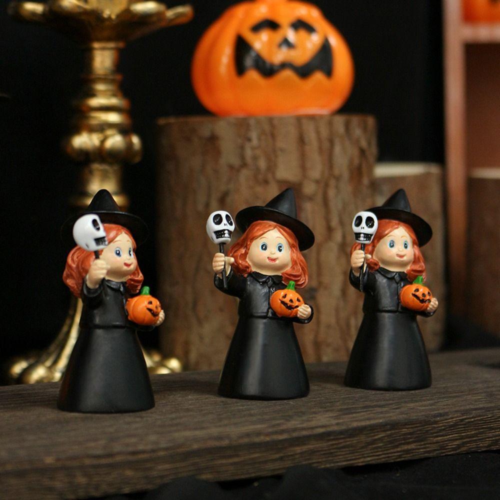 3Pcs Creative Halloween Witch Ornament Cartoon Halloween Party Decoration Home Decor