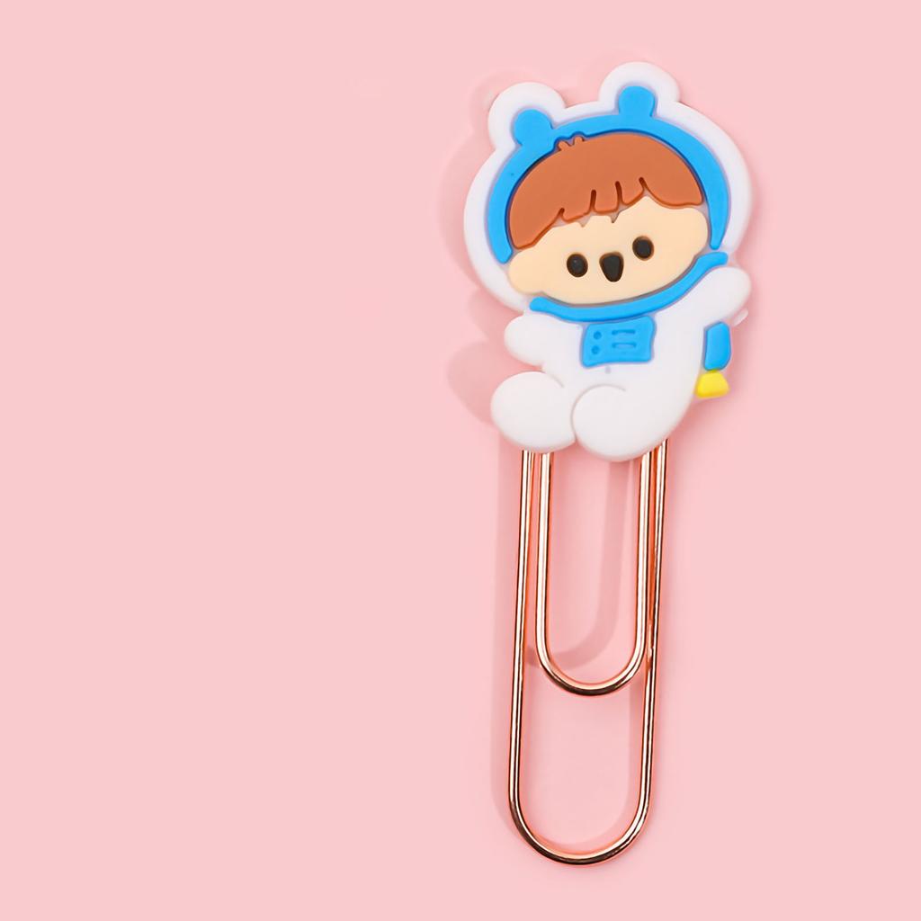 Закладки клипсы милый мультяшный узор металл мягкий резиновый легкий портативный офис клипсы для классификации