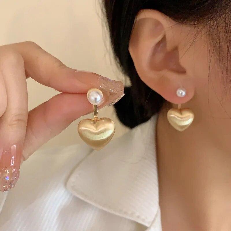 Bohemian Heart Circle Round Earrings Fashion Exaggerate Metal Geometric Hoop Earrings For Women Girls Trendy Party Jewelry Gifts