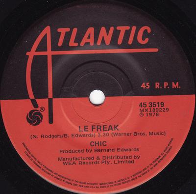 7-дюймовая пластинка CHIC Le Freak Savoir Faire 453519 ATLANTIC 1978 UK SoulFunk Б/у