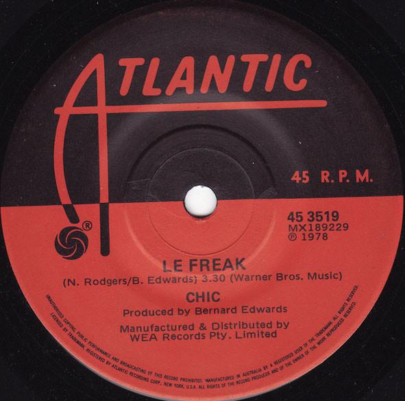 7-дюймовая пластинка CHIC Le Freak Savoir Faire 453519 ATLANTIC 1978 UK SoulFunk Б/у