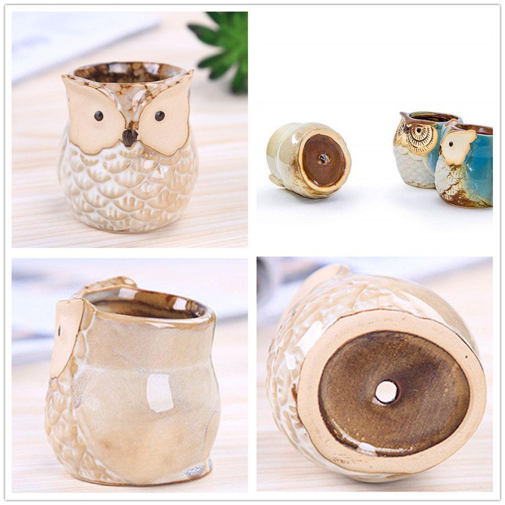 New Indoor Owl Shape Succulent Pot Mini Ceramic Flower Pot