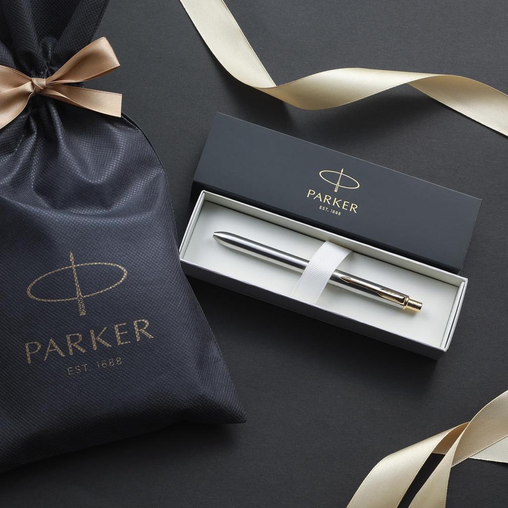 Многофункциональная ручка PARKER Sonnet Original из нержавеющей стали GT 3 в 1, шариковая ручка 2 цвета и механический карандаш, подарочная упаковка с логотипом бренда