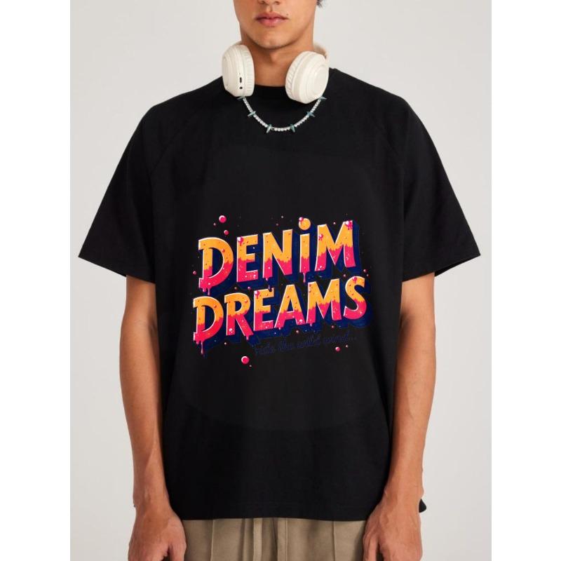 Белая футболка Denim Dreams с красочным граффити-принтом и слоганом Ride The Wild Wind для повседневной уличной моды