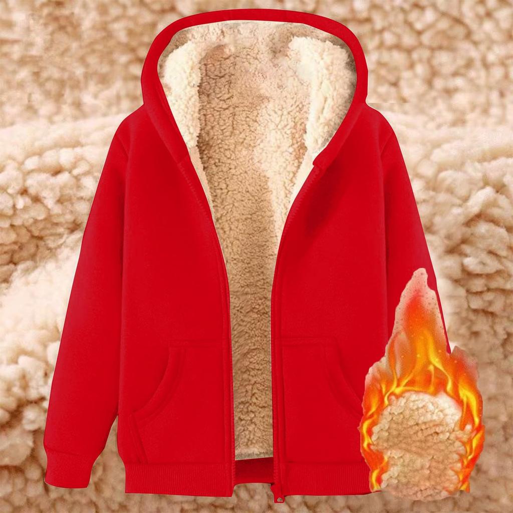 Зимняя флисовая куртка женская однотонная куртка с капюшоном осенне-зимняя теплая плюшевая куртка с длинным рукавом женская верхняя одежда пушистая куртка