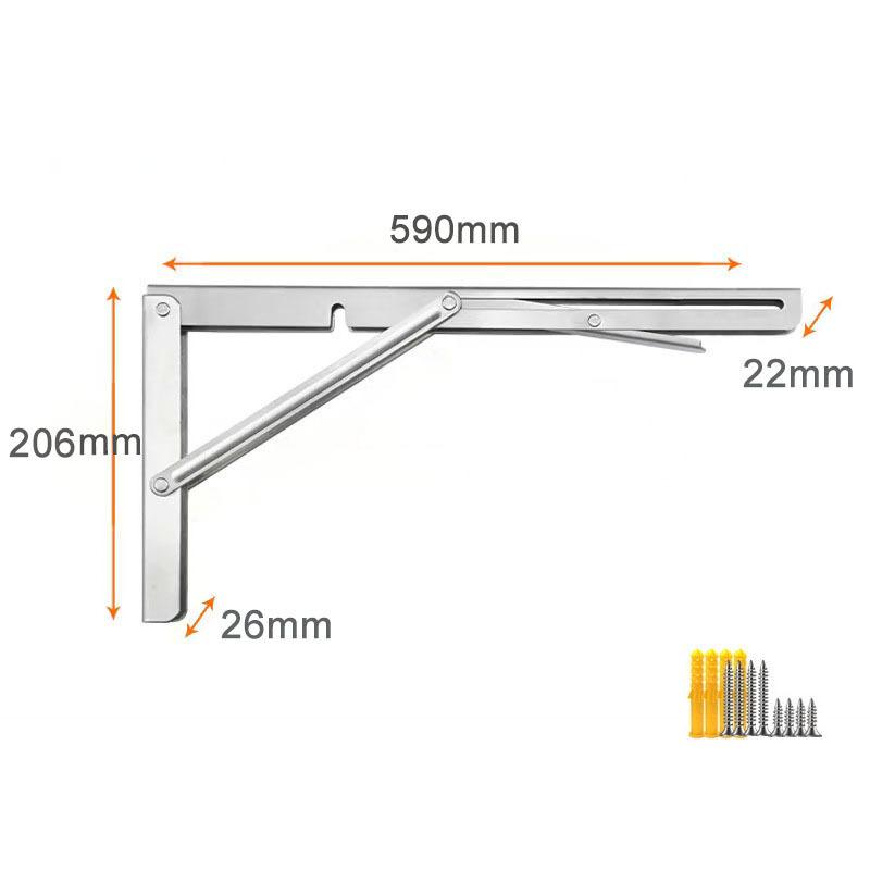 Folding Shelf Brackets 24 inch Heavy Duty Triangle Bracket Adjustable Wall Mounted Space Saving DIY Bracket for Table Work Bench