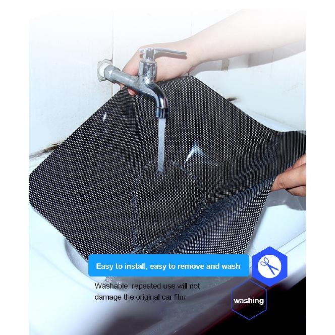 2Pcs 42x38cm DIY Car Stickers Sun Shades Sun Protection Window Cover Black PVC Sunshade Side Window Shield with Small