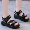 New Women 'S Shoes Women 'S Sandals Thick -Soled Sports Wind One -Line Open Toe Velcro Sandals Sandals For Women