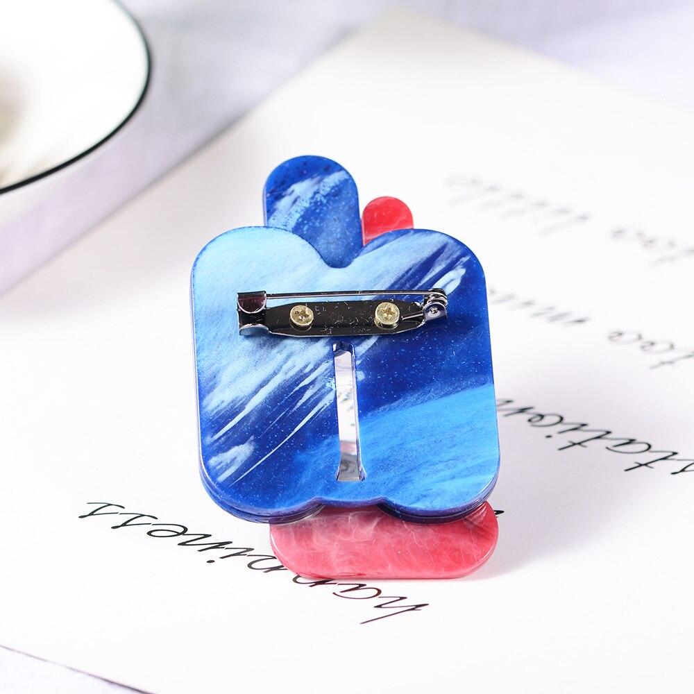 Blucome Cute Acrylic Geometry Brooch Pins Women’s Brooch for Coat Suit Hijab Pins Badage New Year Gifts