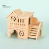 Hamster Platform Villa Double Layer Harmless Pet Toy Solid Wood Dwarf Hamsters House Climbing Play Hut Chews for Home