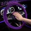 Luxury Crystal Purple Red Pink Car Steering Wheel Covers Women Girls Diamante Rhinestone Car Covered Steering-Wheel