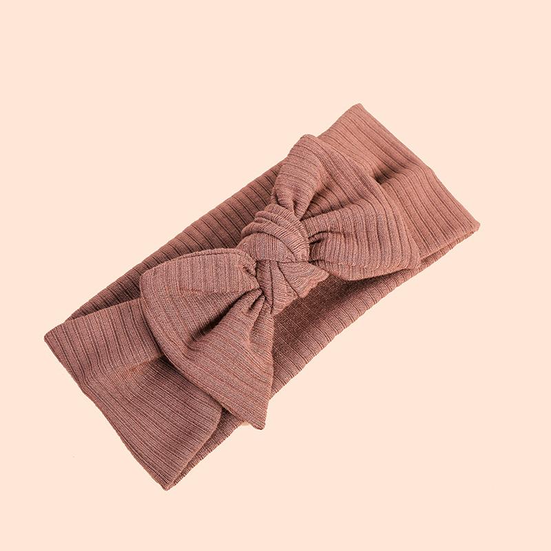 2022 Organic Cotton Baby Bow Knot Knitted Ribbed Infant Newborn Headbands for Babies 18 Colors Baby Accessories