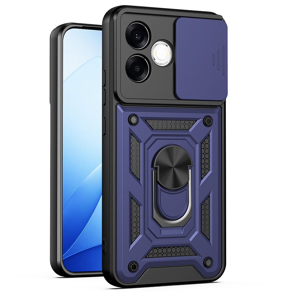 Чехол для Oppo F33 Pro Чехол-подставка с магнитным кольцом для Oppo F33 Pro Бронированный чехол для телефона Защитная задняя крышка со шторкой для камеры