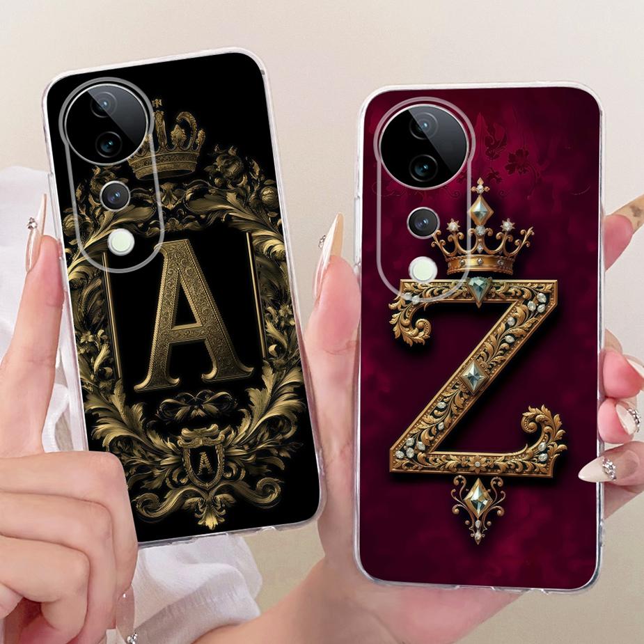 For Vivo V40 Pro Case V2347 Luxury Crown Letters Cover Soft Slim Phone Case For Vivo V40e V 40 Pro VivoV40 e V2403 Fundas Bumper