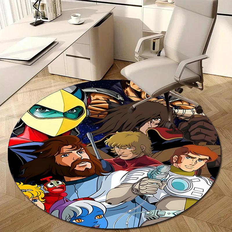 1pc UFO Robot Grendizer8 Design Printed Area Round Carpet for Bedroom Living Room Home Decor Rugs Mat Non Slip Mat Rug for Bedside