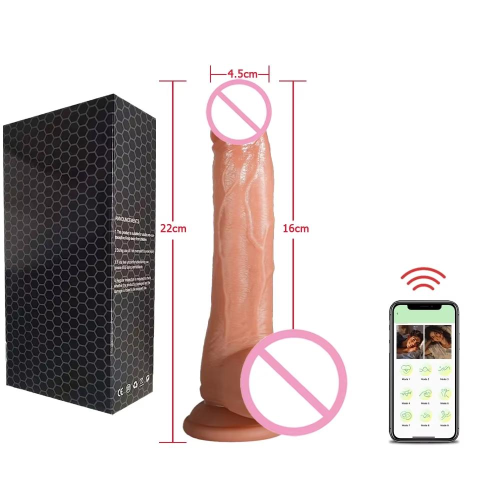 Realistic Dildo Vibrator Telescopic Female APP Remotely Controlled Heating Big Penis Massager Masturbator Adult Sex Toys Women