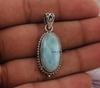 Подвеска из натурального камня Ларимар, дизайнерская подвеска ручной работы в стиле бохо, рождественские украшения, подвеска Рейки, серебро 925 пробы