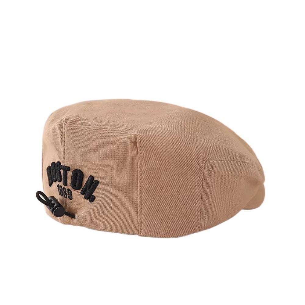 Drawstring Kids Peaked Cap Solid Color Newsboy Cap Retro Baby Beret Hat Spring