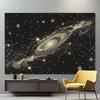 2D Flat Golden Nebula Backdrop, Celestial Starry Night Photography Background