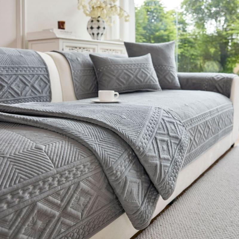 New Sofa Cushion with Crystal Velvet and Skin Friendly Cushion Fixed Anti Slip Comfortable and Wear-resistant Sofa Cover Cloth