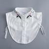 Women Embroidery Lace Detachable Lapel Fake Collar Shirt White Ruffles False Collar Woman Removable False Blouse Nep Kraagie