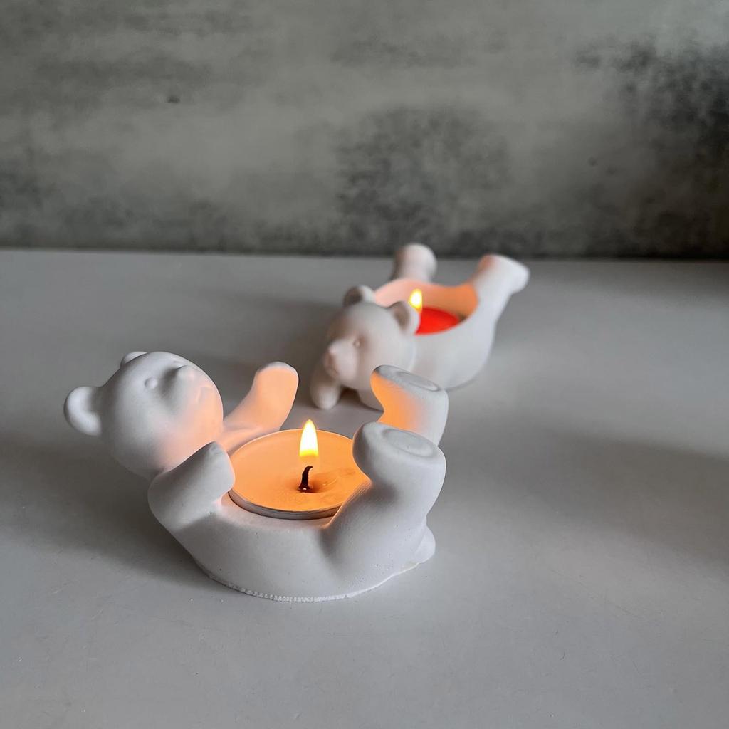 Силиконовая форма для подсвечника, форма для подставки под свечу, форма медведя, материалы для рукоделия, подходят для изготовления подсвечников.