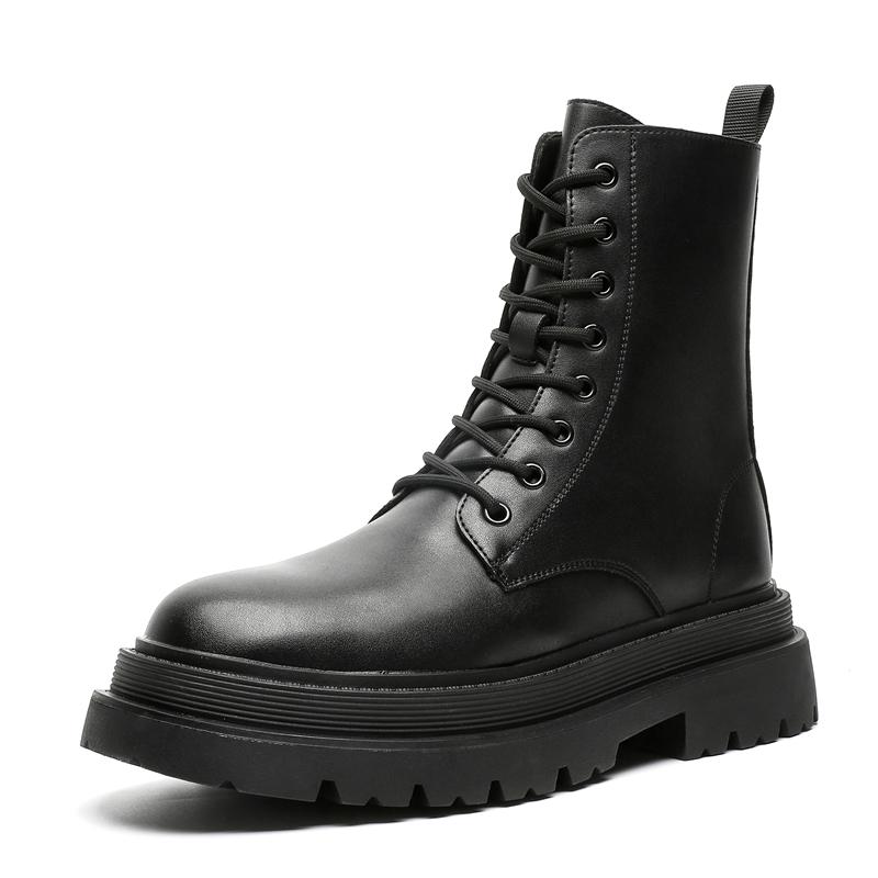 Классические мотоциклетные ботинки на платформе для мужчин, высококачественные ботильоны из натуральной кожи, дизайнерские ботинки для мужчин, высокие мотоциклетные туфли