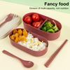 Двухслойный ланч-бокс с посудой, герметичный бенто-бокс объемом 800 мл, легкий термостойкий контейнер для приготовления еды для школы, работы, пикников
