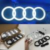 A 4-ring logo LED dynamic light front grille lamp A A3A4A5A6A7A8S3 S4 S5 S6 S7 Q3 Q5 Q7 black and silver.Quick delivery