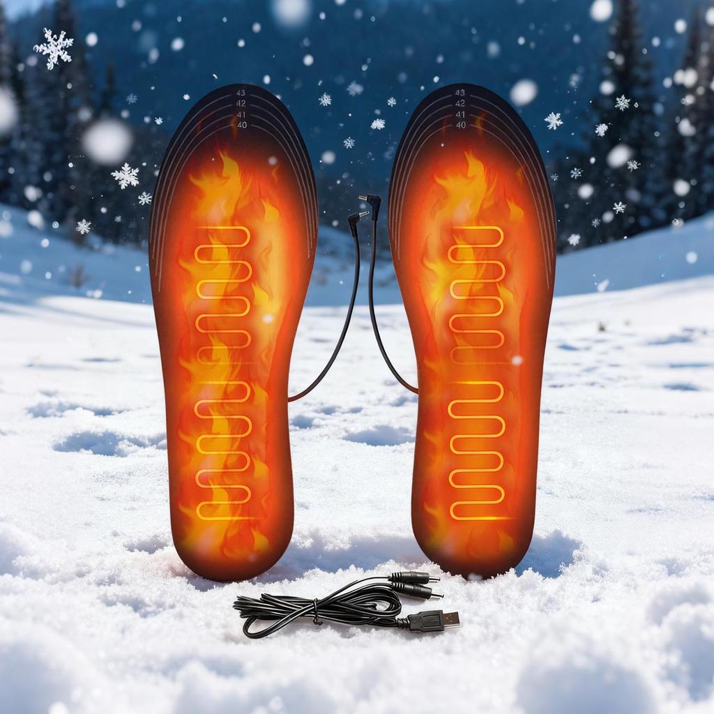 1 пара электрических греющих стелек USB-нагрев Теплый носок Подушечка Коврик Отрезаемый Электрические греющие стельки Зимняя Термостелька Для улицы