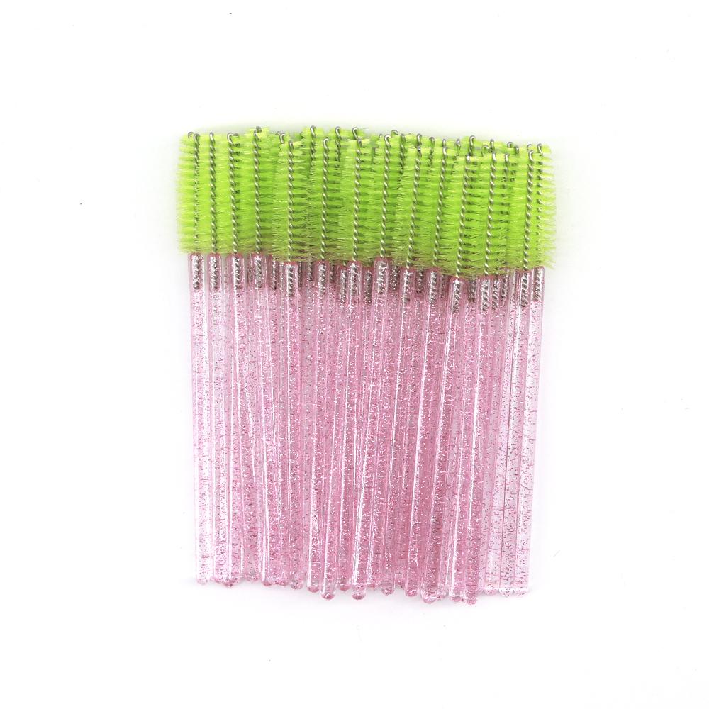 2024 Hot Sale Crystal Shine Eyelashes Mascara Brushes Private Logo Diamond Eyelashes Nylon Fan Brush Make-Up Tool