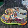 2024 Ethnic Graffiti Lace-Up Low-Top Canvas Shoes for Women