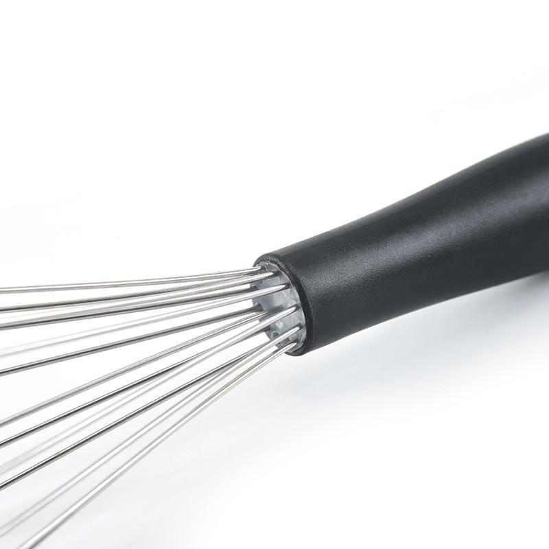 Stainless Steel Egg Beater with Rubber Handle - Handheld Mixer for Baking and Frothing