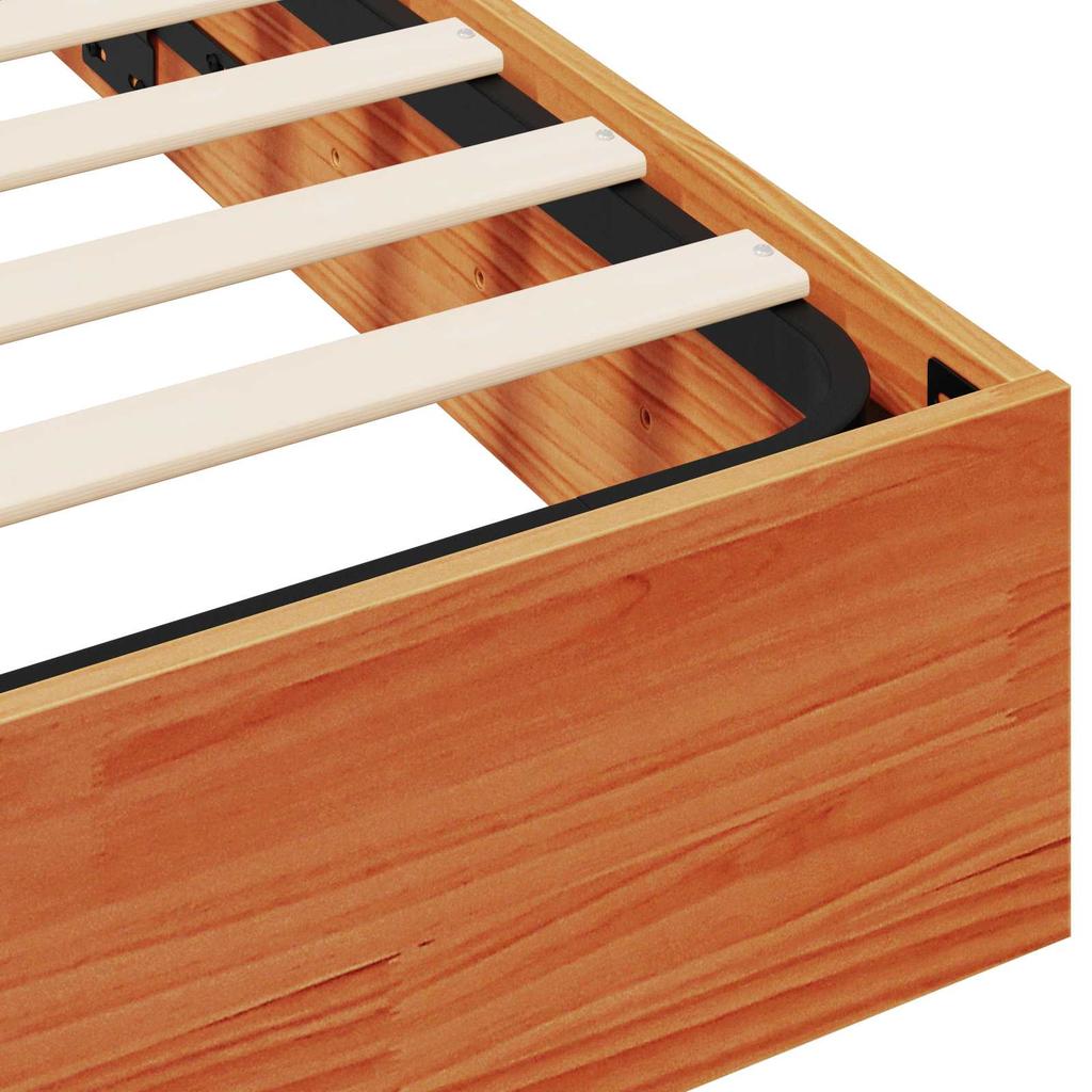 Ottoman Bed Frame with Storage Space Wax Brown 180 x 200 cm