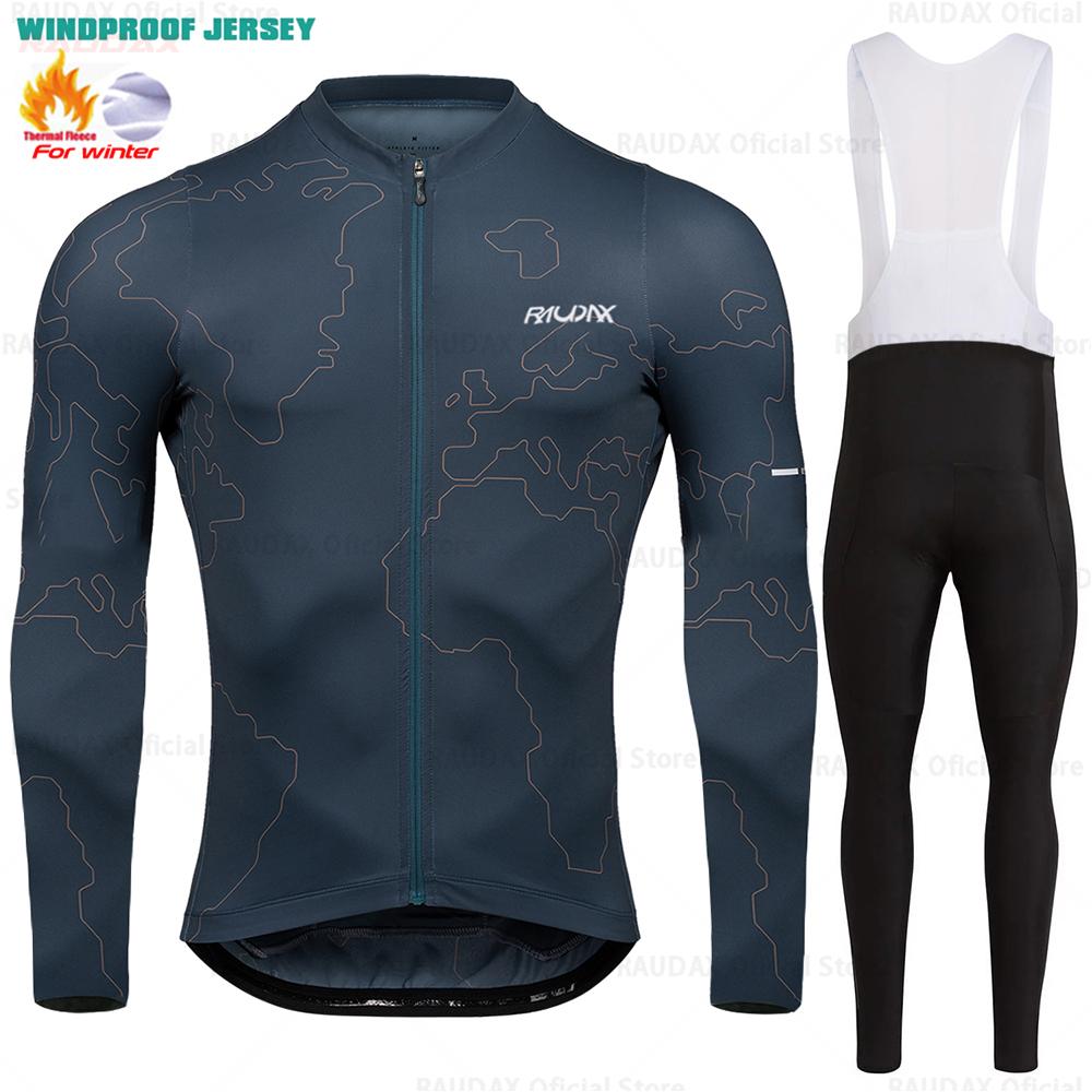 2026 Winter Velvet Warm Cycling Suit Set Thermal Fleece Clothing Sets Top Cycling Jersey Sport Bike MTB Riding Clothing Warm Jackets for Man