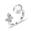 [QGJNSGC] Butterfly Urn Ring for Ashes, Heart Cremation Ring for Women, Keepsake for Loved One's Ashes, Memorial Jewelry, Cremation Jewelry, Ash