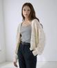 VLETI [Cotton 100%] Pointelle V-Neck Cardigan (Cream)
