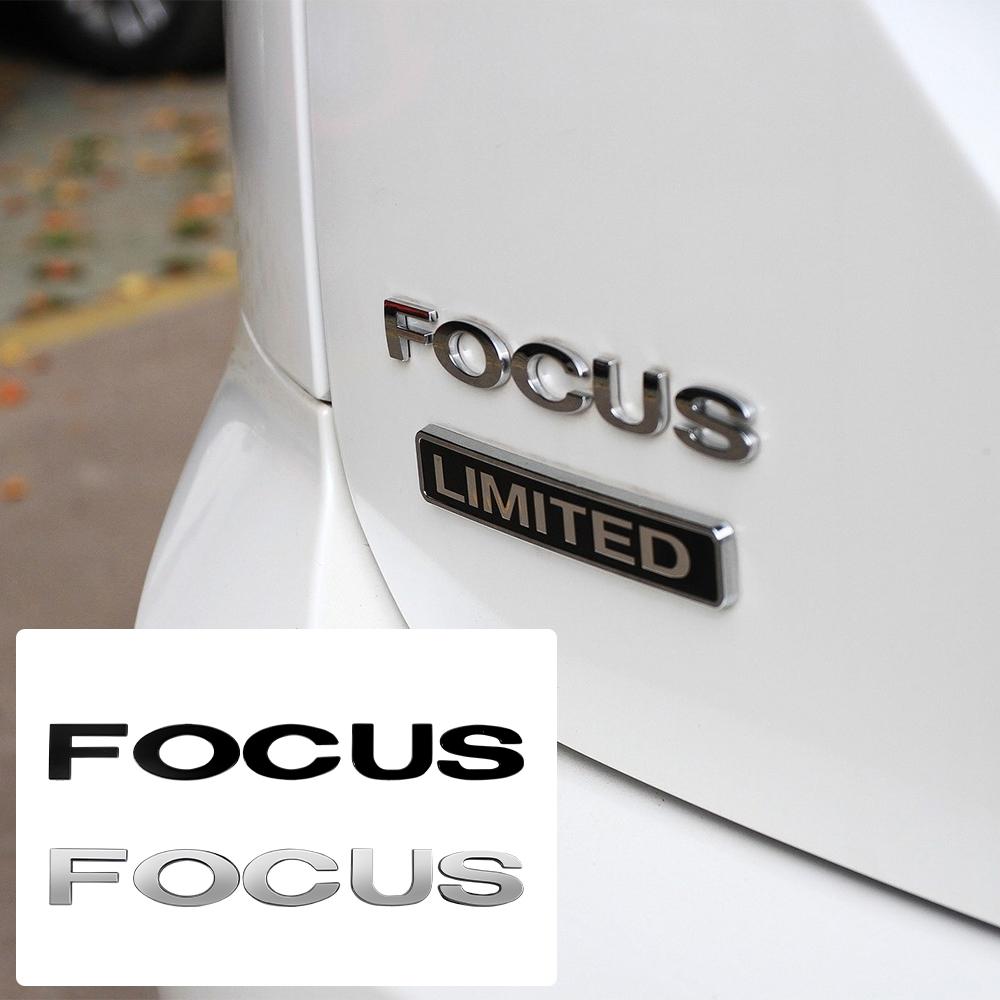 AAANH1 Car Styling Trunk ABS Focus Letter Sticker Badge Decor Auto Exterior Accessories For Ford Fiesta MK3 Mustang Fusion Mondeo Kuga