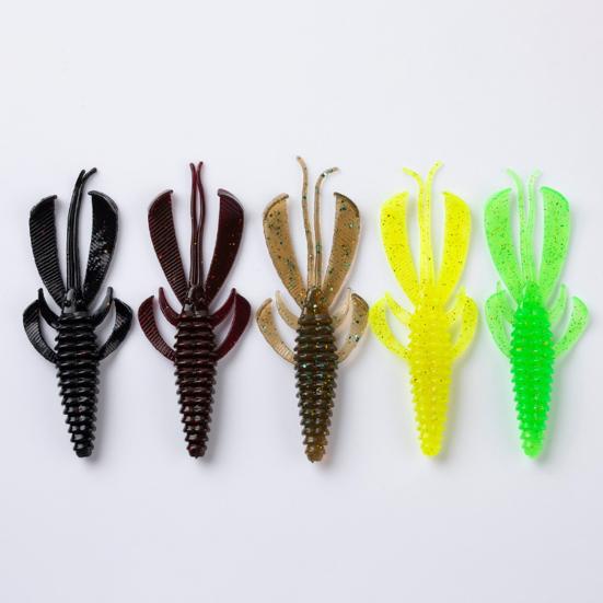 10Pcs Fishing Baits Bright Color Highly Simulated Groove Design Soft Texture High Toughness Colorful Soft Lures Bionic Baits