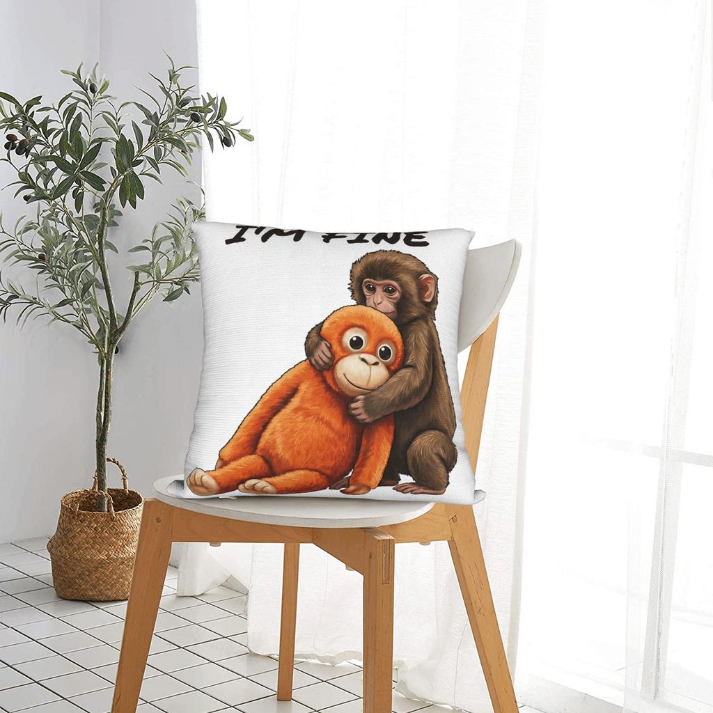 Подушка с мемом Sad Monkey Punch Наволочки Смешная наволочка для дивана спальни домашнего декора Уютная наволочка